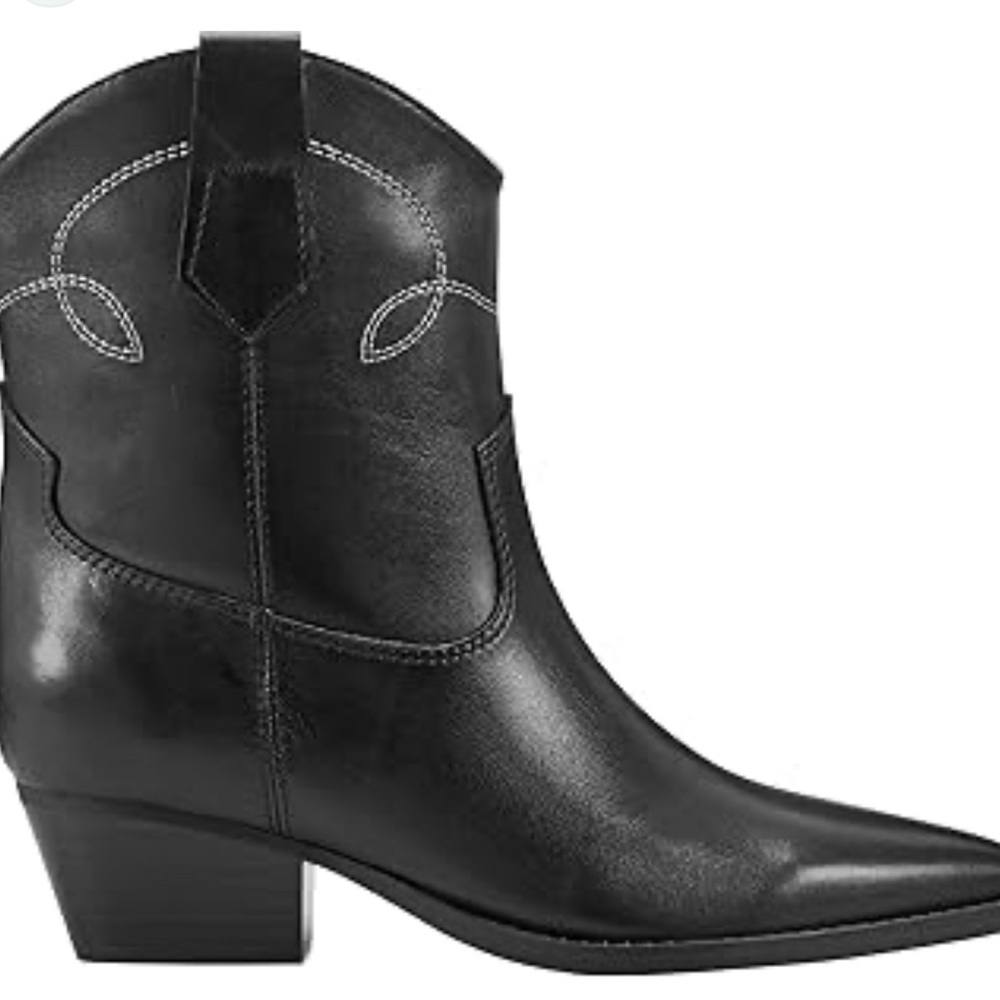 Marc Fisher Women's Black Leather Ankle Boots